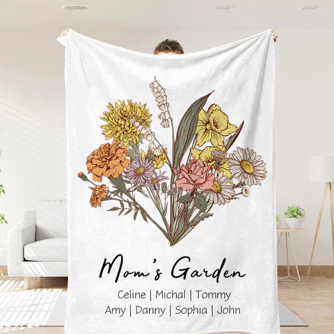 POC Personalised Birth Flower Family Blanket
