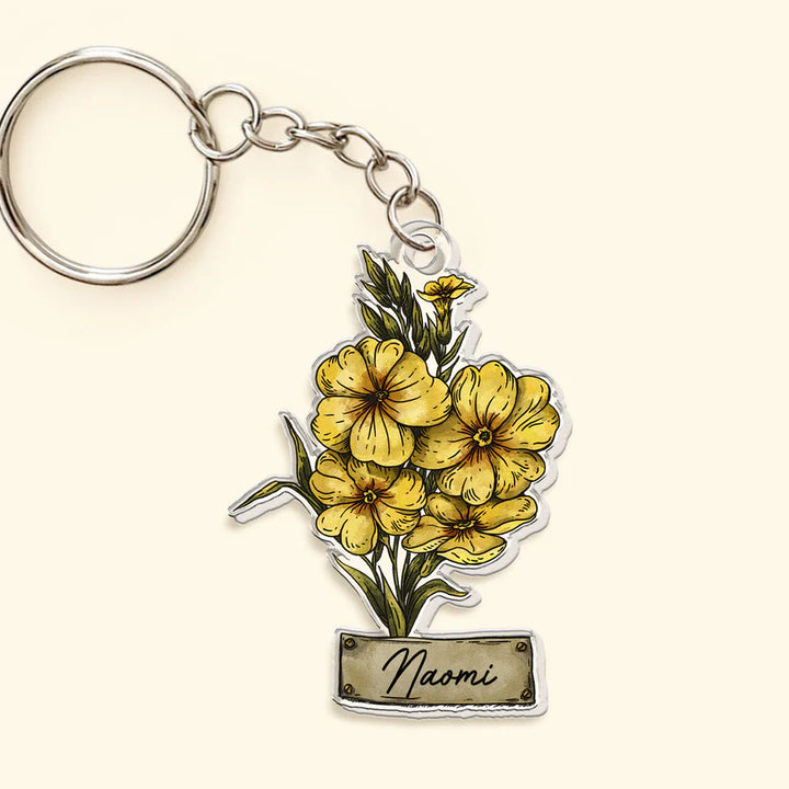 POC Personalised Birth Flower Keychain