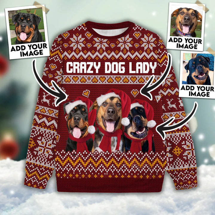 Custom Ugly Sweater - Crazy Dog Lady