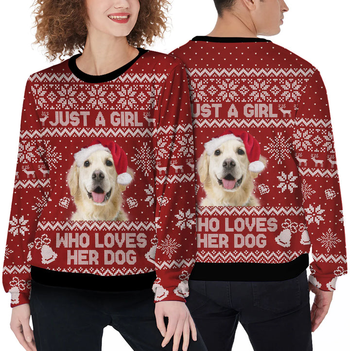 Custom Ugly Sweater - Girl Who Loves Her Dog