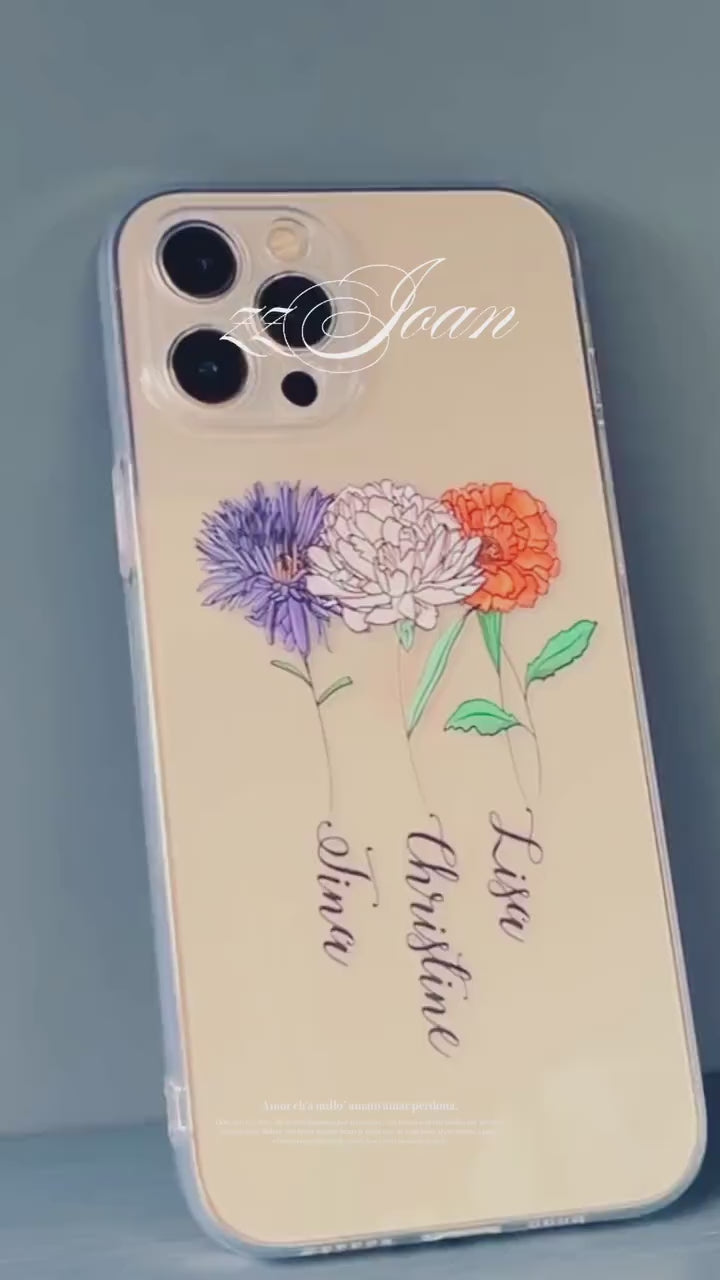 Personalized Birth Flower Phone Case