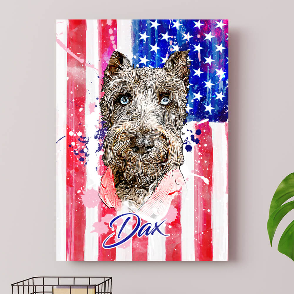 4th of July - Limited Edition - Personalized Pet Art - Pet on Canvas