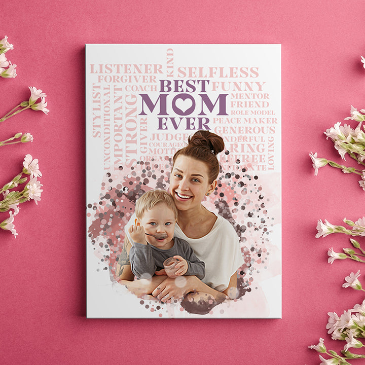 "Best Mom Ever" personalised portrait gift for Mother's day