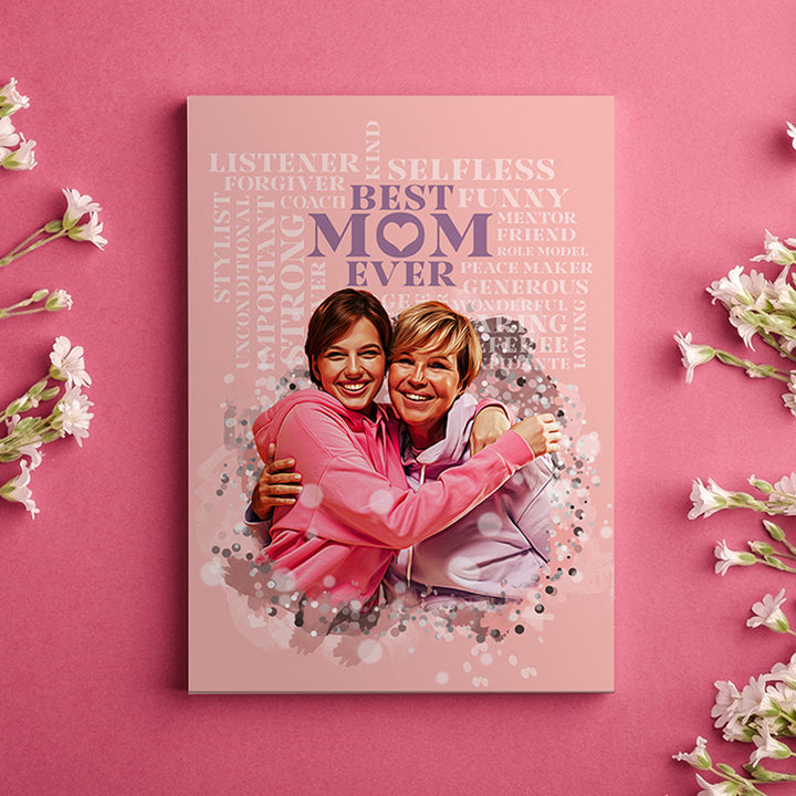 "Best Mom Ever" personalised portrait gift for Mother's day