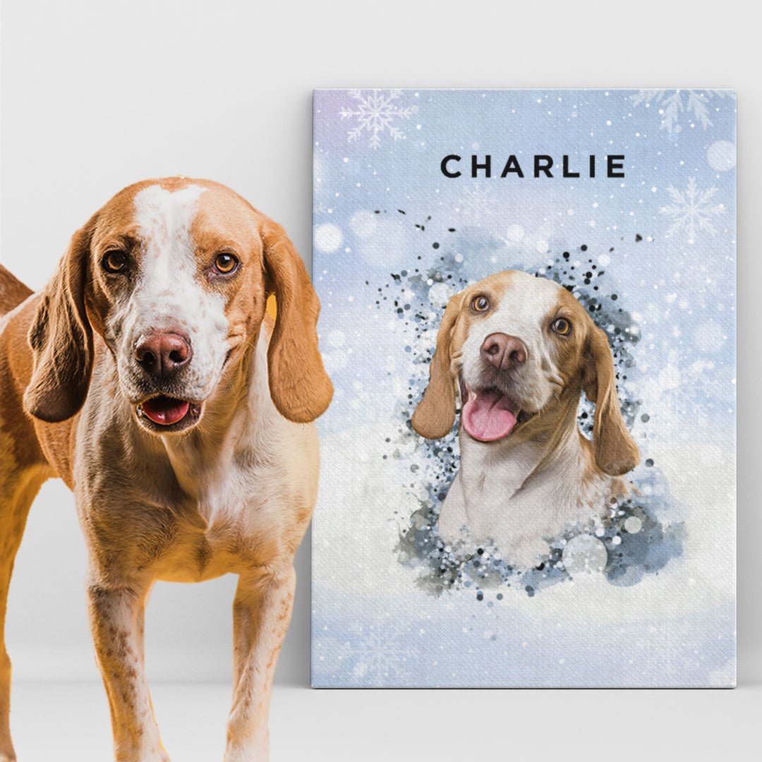 *Christmas Special* Personalized Pet Art - Canvas - WINTER FROST - Pet on Canvas