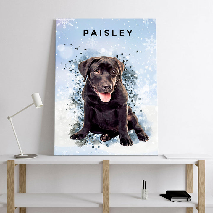 *Christmas Special* Personalized Pet Art - Canvas - WINTER FROST - Pet on Canvas
