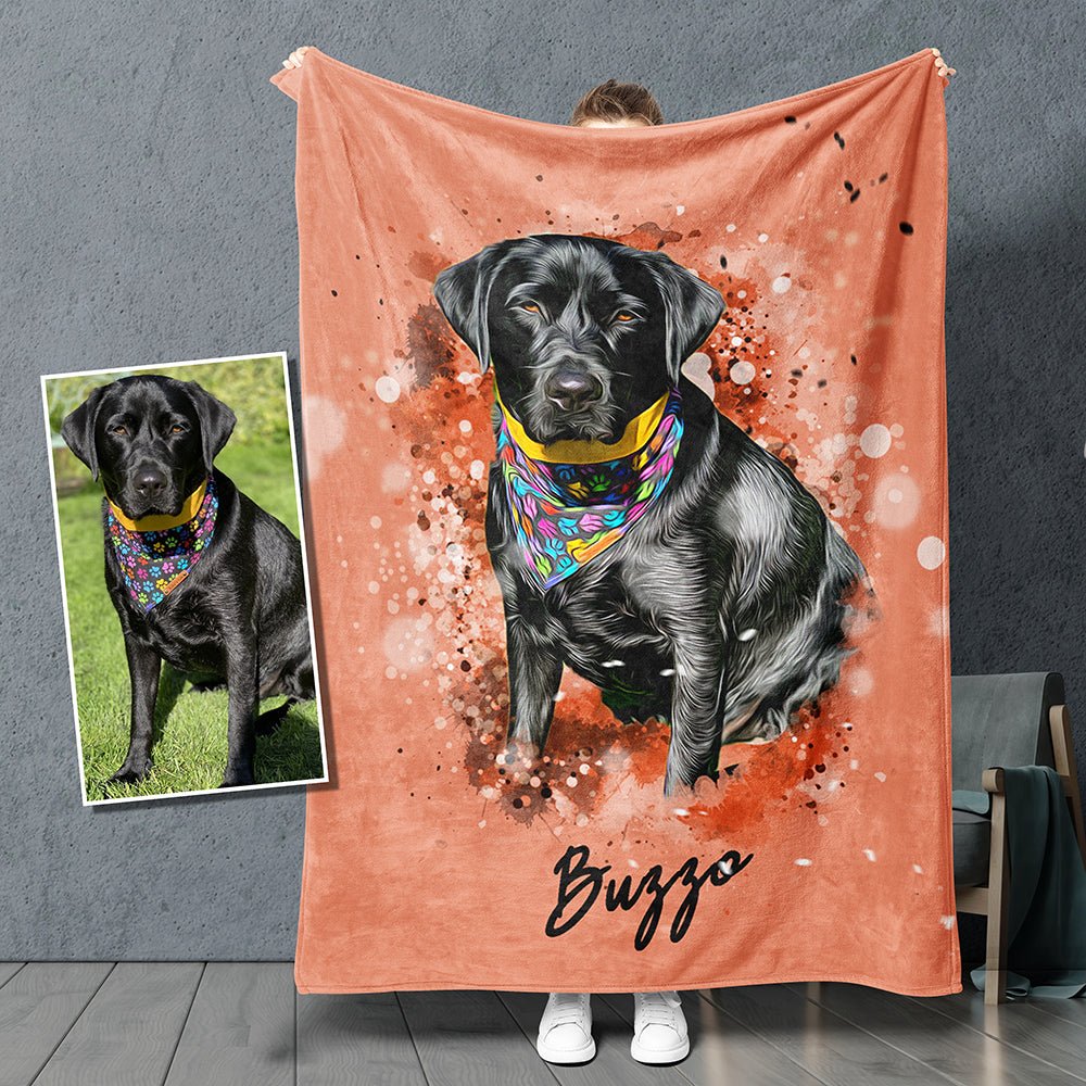 Custom Pet Fleece Blanket - Pet on Canvas