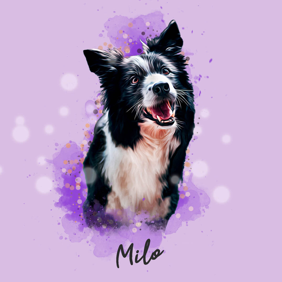 Digital File - Personalized Pet Art - Pet on Canvas