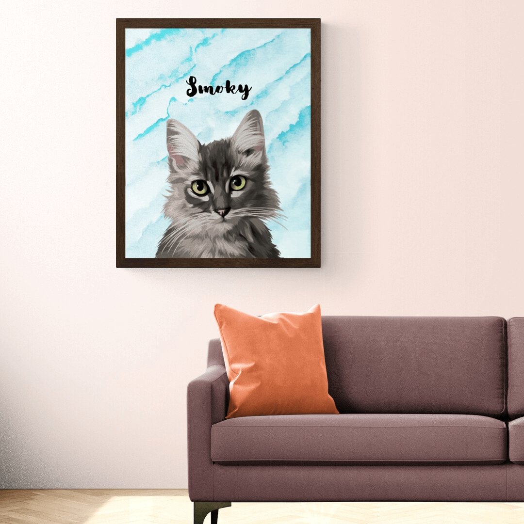 Illustrated Personalized Pet Portrait - Pet on Canvas