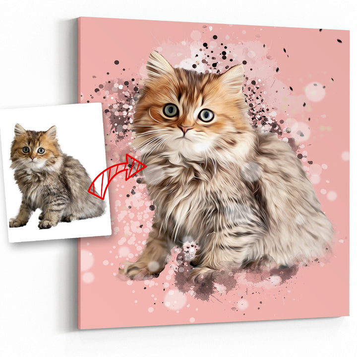 Personalized Cat Art - Pet on Canvas