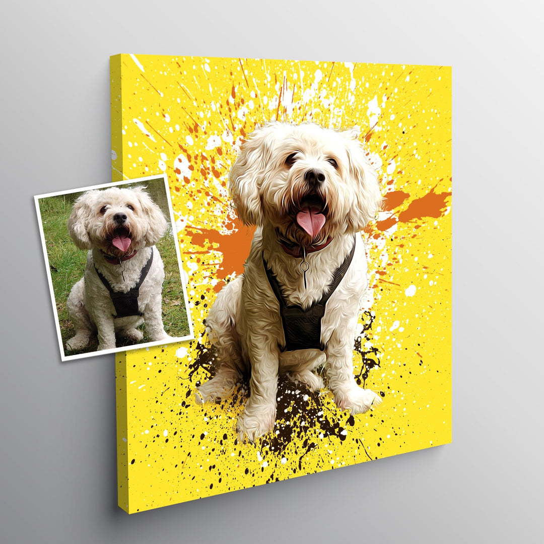 Personalized Pet Art - Canvas - Splash Style - Pet on Canvas