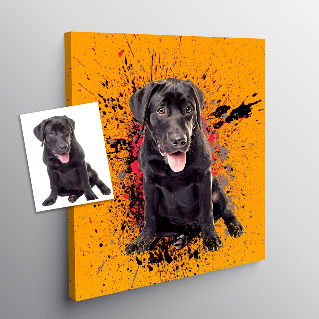 Personalized Pet Art - Canvas - Splash Style - Pet on Canvas