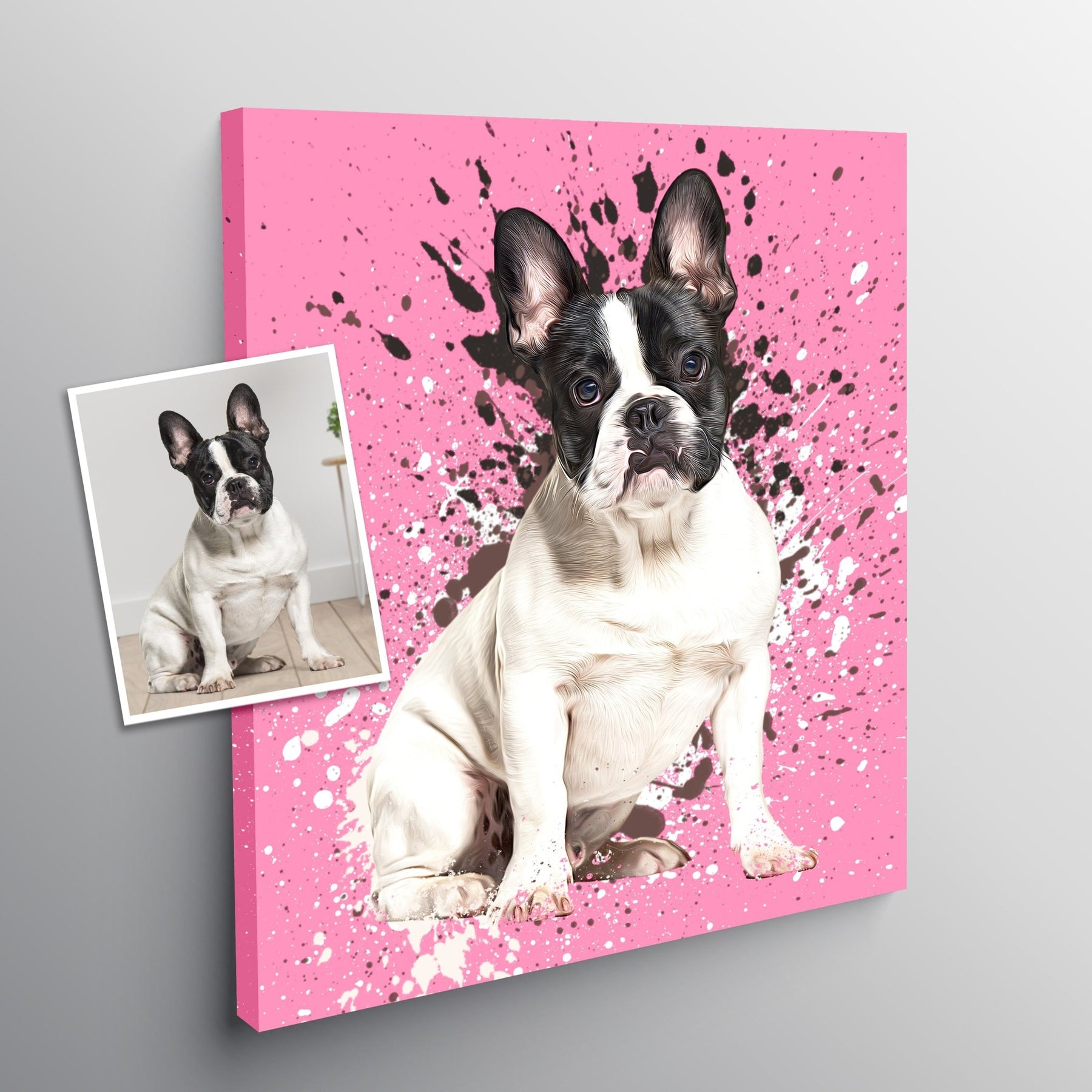 Personalized Pet Art Canvas Splash Style Pet on Canvas