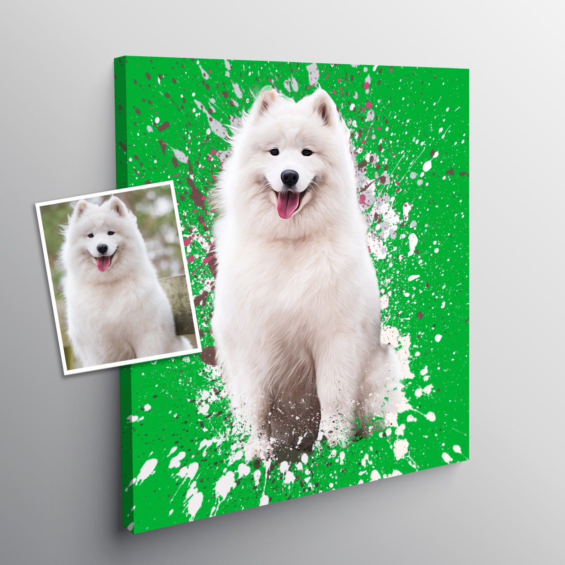 Personalized Pet Art Canvas Splash Style Pet on Canvas